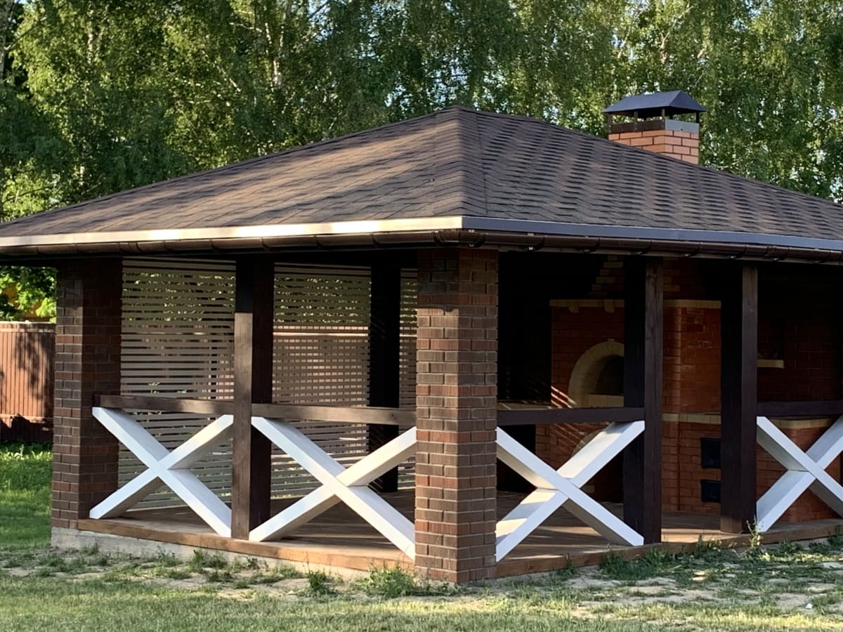 Беседка из бруса, Ромашково